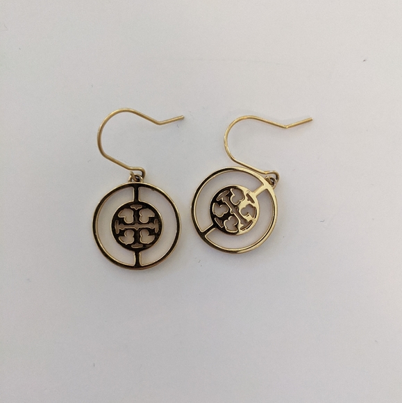 Tory Burch Jewelry - Tory Burch Gold Logo Dangle Earrings